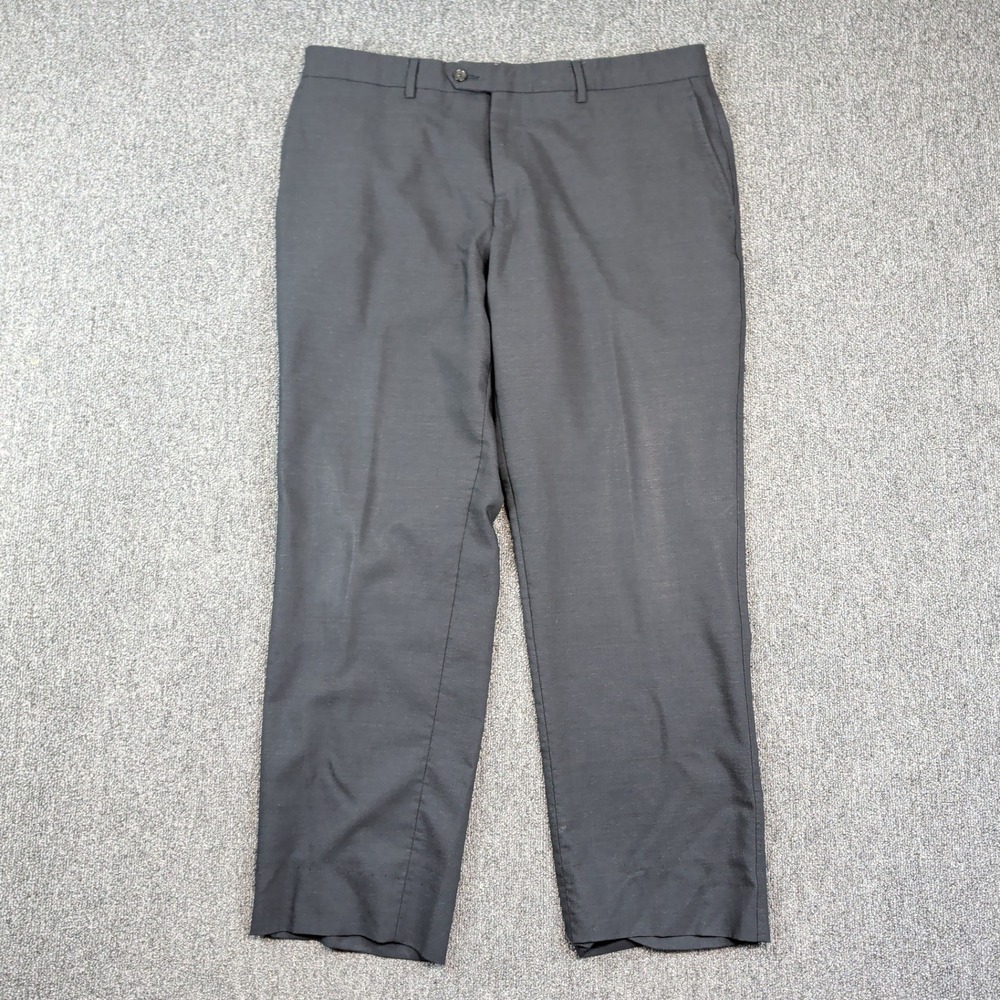 Zignone Italy Vintage Dress Pants 38 Black Virgin Wool High Twist Luxury Slacks